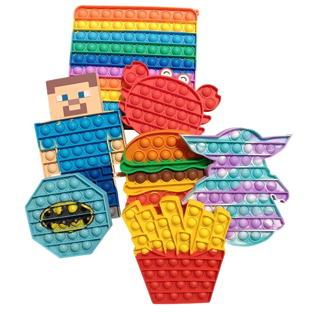 Fidget Popit Sensory Toys Yoda Fries Burger Sensory Silicone Autism Batman (7)